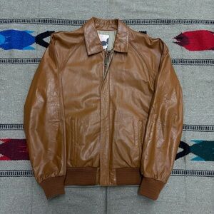 1970s Golden State Genuine Leather Bomber Jacket